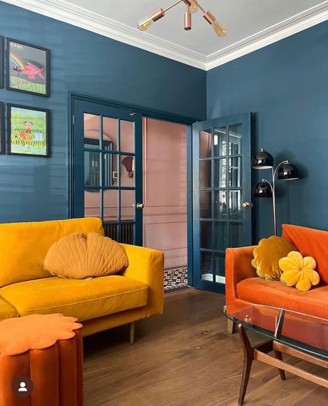 Split Complementary Color Scheme, Split Complementary, Split Complementary Colors, Hague Blue, Colour Themes, Complimentary Color Scheme, Maximalist Decor, French House, Paint Colors For Home