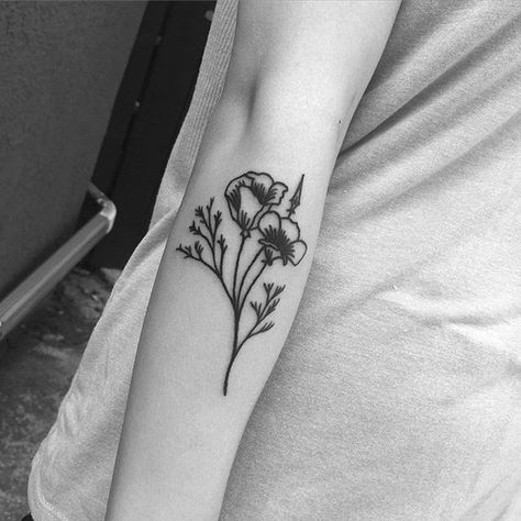 Poppy Tattoo Black And White, Poppy Tattoo Black, Flower Tattoo Black And White, Flower Tattoo Black, California Poppy Tattoo, Poppy Flower Tattoo, Tattoo Black And White, Poppy Tattoo, Poppies Tattoo