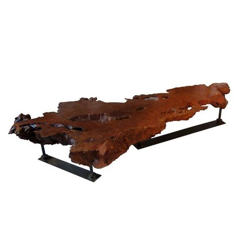 Monumental Oregon Redwood And Iron Live Edge Cocktail Table, 1960-2007 Burl Coffee Table, Live Edge Console, Redwood Slabs, Live Edge Console Table, Burled Wood Coffee Table, Wood Cocktail Table, Glass Cocktail Tables, Redwood Burl, Tiled Coffee Table