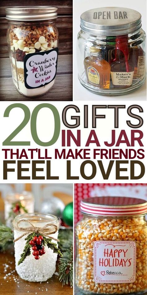 Gifts In A Jar Ideas, Mason Jar Gifts Recipes, Christmas Jar Gifts, Gifts In A Jar, Mason Jar Gifts Diy, Mason Jar Christmas Gifts, Christmas Gift Baskets Diy, Easy Homemade Gifts, Homemade Food Gifts