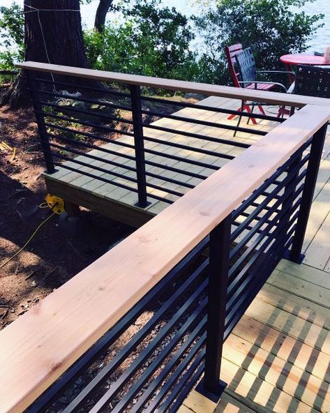 Magnificent Metal Deck Railing Design Ideas Outdoor Upgrades, Balcony Stairs, Deck Rails, Metal Deck Railing, Deck Railing Ideas, Patio Railing, Metal Railing, Front Porch Makeover, Metal Deck