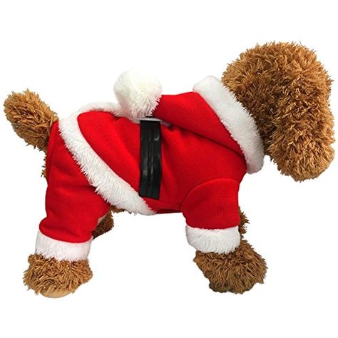 Christmas Dog Outfits, Winter Coat Outfits, Fall Winter Coat, Dog Winter Clothes, Santa Dog, Pet Christmas, Santa Paws, Christmas Puppy, Dog Costumes