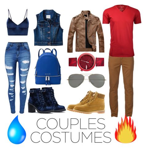 "Forbidden Love:FireBoy & WaterGirl" by royal-ghost on Polyvore featuring WithChic, Urban Pipeline, Timberland, Ethan Williams, Parasol, Lacoste and MICHAEL Michael Kors Fireboy And Watergirl Costume, Fireboy And Watergirl, Forbidden Love, Couples Costumes, Halloween Ideas, Ghost, Michael Kors, Shoe Bag, Perfect Clothing