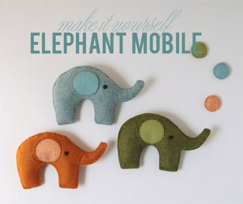 Benzie: A fanfare of felt.: Felt Elephant Mobile // Pattern and Instructions Elephant Garland, Elephant Template, Felt Elephant, Baby Room Storage, Elephant Mobile, Nursery Crafts, Baby Mobile Felt, Elephant Shower, Garland Diy