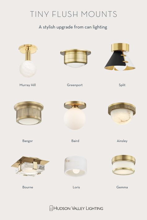 Can light replacements, recess lighting replacements, mini lights, mini flush mounts Alternatives To Recessed Lighting, Recessed Lighting Replacement, Recessed Light Alternative, Alternative To Can Lights, Recessed Lighting Alternative, Upgrade Recessed Lighting, Decorative Recessed Lighting Ideas, Small Bedroom Light Fixtures, Can Light Upgrade