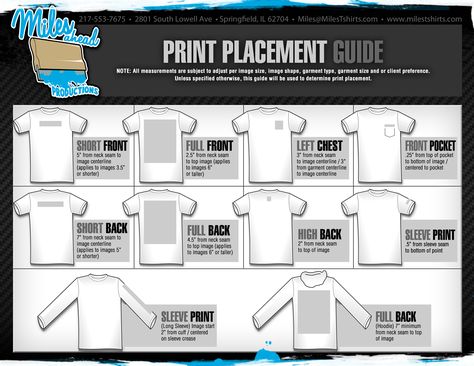 Graphic Placement on Tees Shirt Design Template, Tshirt Artwork, Inkscape Tutorials, Sign Business, Tshirt Template, Logo Placement, T Shirt Design Template, Custom T Shirt Printing, Design Guidelines