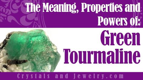 Green Tourmaline Properties Green Tourmaline is a type of stone that belongs to the tourmaline family. There are many colors of tourmaline stones, but Green Tourmaline is considered the most common and the most classic. Its stones Tourmaline Properties, Witch Jokes, Tourmaline Meaning, Green Tourmaline Crystal, Chrome Tourmaline, Green Chrome, Gemstone Meanings, Crystal Healing Stones, Tourmaline Jewelry