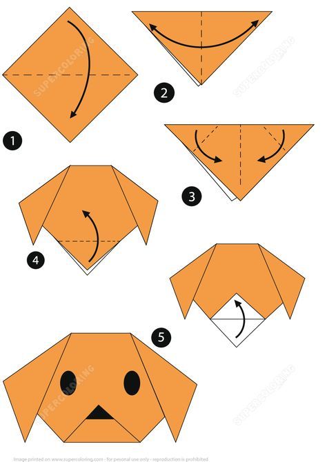 Origami Návody, Dragon Origami, Origami Dog, Easy Origami For Kids, Vika Papper, Origami Paper Folding, Origami Step By Step, Origami Ball, Kids Origami