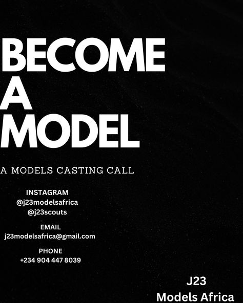 Based in Lagos Only 📌 An Open Casting Call ; This is a Physical Models Casting Call for All Models including Seasoned Models/Models who weren’t picked via online /Models who applied late online . This is another chance for you ! 📍Commercial Models 📍Glamour Models 📍Runway Models 📍Brand Promotions For more informations to Attend this Casting Call ;Kindly send a dm #tagafriend #models #modelswanted #commercialphotography #runwaymodel #glamourmodel #brandpromotion #modelscastingcall #... Model Management Agency, Glamour Models, Casting Models, Waxing Services, Model Casting, Model Runway, Models Wanted, Model Call, Casting Call