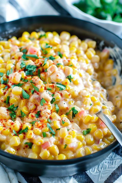 Southern Corn Delight Corn Side Dish Recipes, Turkey Salisbury Steak, Slow Cook Turkey, Side Veggies, Crockpot Corn, Southern Corn, Cooking Corn, Southern Side Dishes, Corn Side Dish