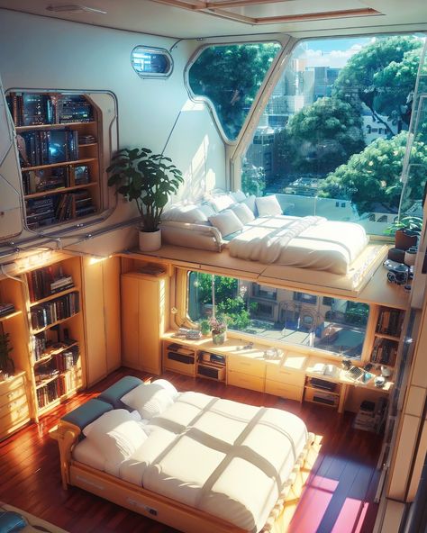 Sci Fi Bedroom Concept Art, House Concept Art Interior, Scifi Bedroom, Modular Home Interior, Fantasy House Concept Art, Sci Fi Apartment, Sci Fi Bedroom, Fantasy House Concept, Sci Fi Rooms