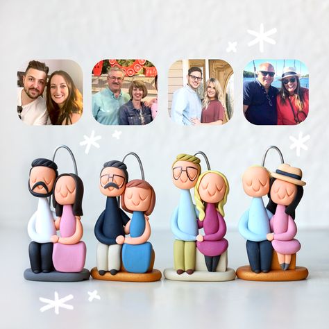 Clay Family Ornaments, Polymer Clay People, Clay People, Art Teacher Gifts, Clay Artist, Polymer Clay Flower Jewelry, Diy Air Dry Clay, Air Dry Clay Projects, Polymer Clay Figures