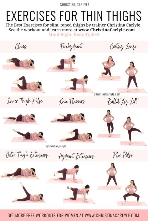 Christina Carlyle, Inner Thigh Workout, Thigh Exercises, Legs Workout, Fitness Workout For Women, Lower Body Workout, Weights Workout, Leg Workout, Easy Workouts