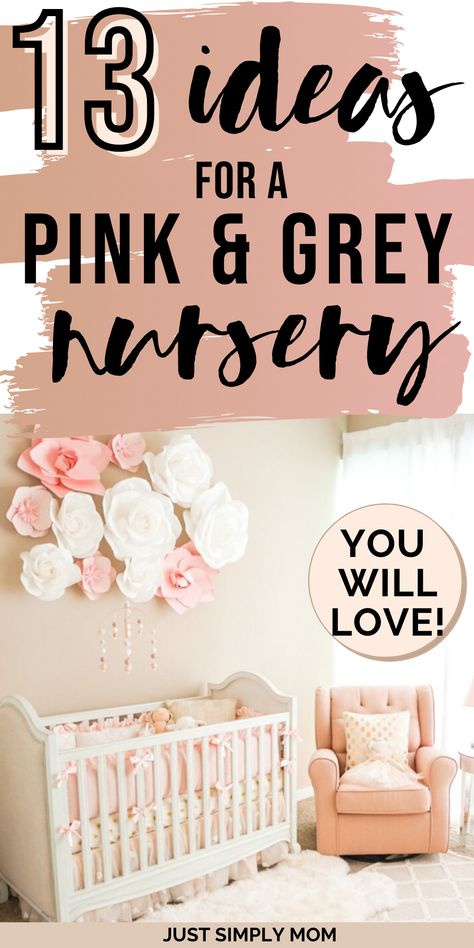 Pink Gray Nursery Ideas, Light Pink And Grey Nursery, Blush Pink And Grey Nursery, Pink Gray White Nursery, Dusty Rose And Gray Nursery, Pink Grey And White Nursery Ideas, Pink And Grey Nursery Ideas, Pink And Gray Nursery Ideas, Light Pink Nursery Ideas