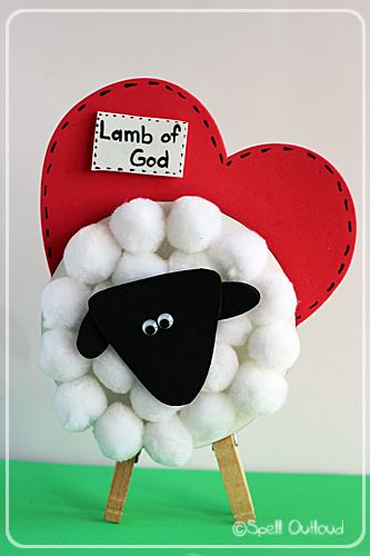 This month’s featured craft is a cute, versatile lamb craft.  I first saw this adorable lamb over at Family Fun and knew my little girls would love helping me make it (check out the their site  for a lion version of this craft.) I tweaked the original craft and came up with our own Easter … Lamb Craft, Christ Centered Easter, Sunday School Projects, Children's Church Crafts, Bible Story Crafts, Easter Lamb, Lamb Of God, Religious Crafts, Bible School Crafts