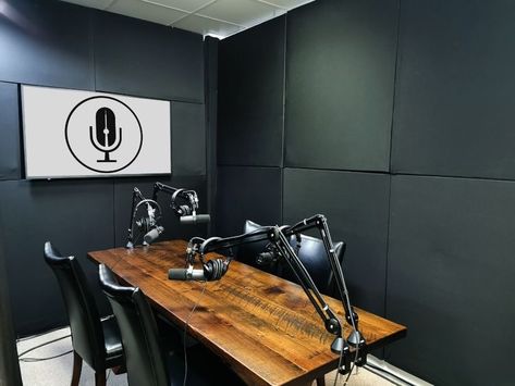 Video Studio Design, Radio Studio Design, Studio Podcast Design, Podcast Studio Ideas, Podcast Studio Design Home, Youtube Studio Ideas Decor, Podcast Room Design, Youtube Studio Ideas, Podcast Set Up