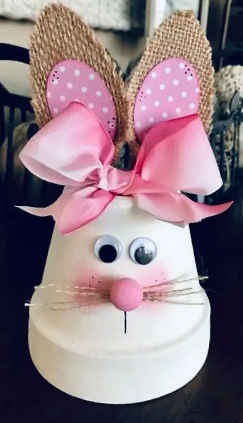 35+ Adorable DIY Easter Clay Pot Crafts that are egg-stra fun to Make - HubPages Easter Clay, Easter Crafts Diy Kids, Easter Crafts For Adults, Easter Wood Crafts, Easter Wreath Diy, Easter Craft Decorations, Pot Crafts, Spring Craft, Crafts Easter