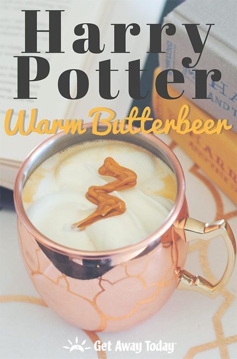 Harry Potter Warm Butterbeer Recipe Warm up this fall with this copycat Butterbeer recipe. #HarryPotter #recipe #butterbeer #food Warm Butterbeer Recipe, Harry Potter Butterbeer Recipe, Butter Beer Recipe, Butter Beer Recipe Harry Potter, Hot Butterbeer, Harry Potter Treats, Harry Potter Butterbeer, Harry Potter Movie Night, Harry Potter Butter Beer