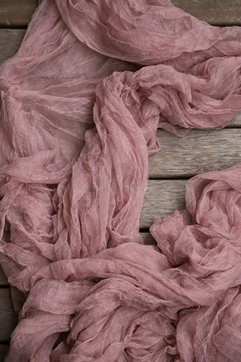 Romantic Tablescape, Rustic Tablecloth, Wedding Arch Draping, Arch Draping, Cheesecloth Table Runner, Dusty Pink Weddings, Rustic Tablecloths, Rustic Table Runners, Boho Table Runner