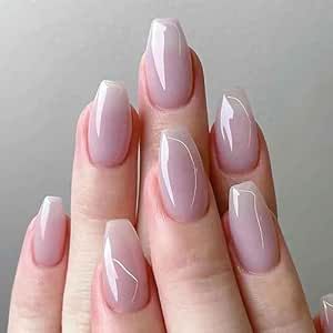 Ballet Nails, Short Press On Nails, Nagel Tips, Coffin Press On Nails, Fake Nails With Glue, Nails For Women, Nail Forms, Orange Nails, Stick On Nails