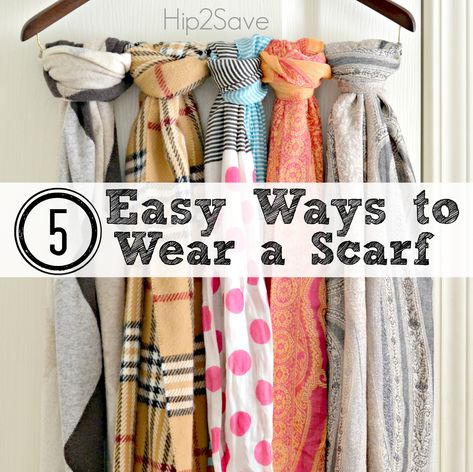 Video: 5 Easy Ways to Wear a Scarf - Hip2Save Summer Scarf Tying, Valentine Dress Ideas, Long Scarf Tying, How To Fold Scarf, Scarf Wearing Styles, Ways To Tie Scarves, Valentines Gift For Boyfriend, Wear A Scarf, Scarf Knots