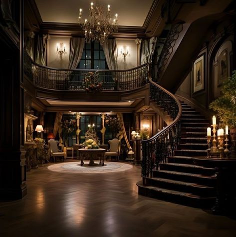 Manor Staircase, Comic Environment, Victorian Mansion Interior, Cairo Sweet, Gatsby House, Old Mansions Interior, Manor House Interior, Manor Interior, Mansion Living