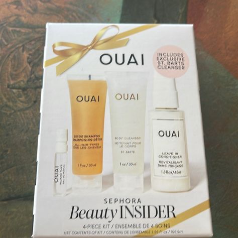 Sephora Beauty Insider Ouai 4 Piece Kit Travel Size Shampoo Conditioner Cleanser Ouai Gift, Ouai Conditioner, Ouai Hair Oil, Travel Size Shampoo, Shampoo For Fine Hair, Spray Conditioner, Sephora Gift, Detox Shampoo, Perfume Sample