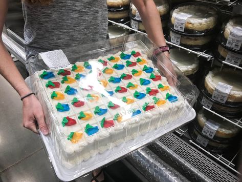 Costco Half-Sheet Cakes Aren't On Shelves (But You Can Still Get Them) Costco Sheet Cake Hack, Costco Dessert Table Party Ideas, Costco Cake Makeover, Costco Cake Designs, Costco Cake Hack, Costco Birthday Cakes, Costco Cakes, Costco Sheet Cake, Wedding Sheet Cakes