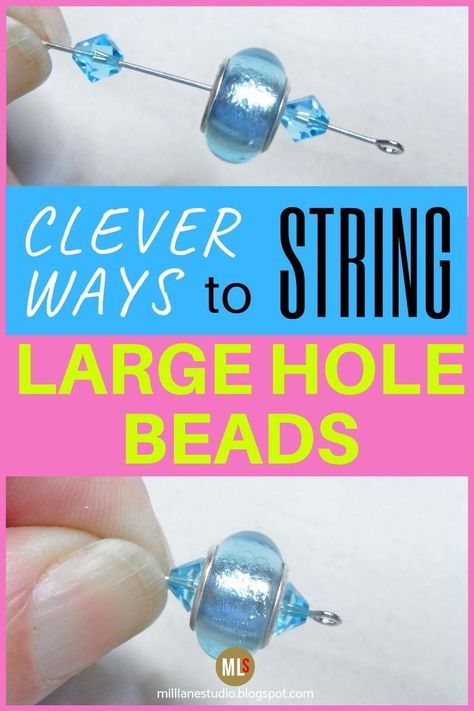 Large Hole Bead Jewelry, Making Jewelry For Beginners, Diy Jewelry Making Tutorials, Easy Jewelry, Diy Bracelet Designs, Easy Diy Jewelry, Diy Wire Jewelry, Make Jewelry, Large Hole Beads