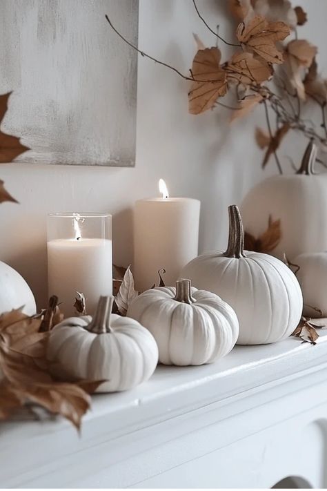 Some of the links in my articles are affiliate links.  If you make a qualified purchase from one of my links I will make a small commission at no cost to you. Thank you for your support!!! White Fall Aesthetic, Diy Autumn Decor, Minimal Fall Decor, Aesthetic Fall Decor, Home With Color, French Cottage Style, Modern Fall Decor, Fall Fireplace, Fall Table Centerpieces