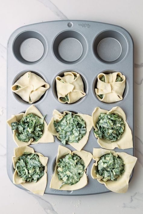 Spinach Artichoke Pastry, Mediterranean Brunch, Spinach Puffs Recipe, Spinach Puffs, Spinach Puff Pastry, Spinach Puff, Cheesy Spinach, Pastry Appetizer, Puff Recipe