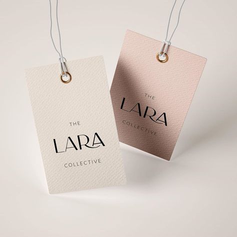 Studio A | Brand Design on Instagram: “So excited to reveal a sneak peek for a project I’ve been working on for The Lara Collective — which colour of these clothing tags do you…” Card Branding Design, Fashion Mockup, Graphic Designer Studio, Desain Pantry, Designer Studio, Instagram Branding, Boutique Interior, Business Advertising Design, Clothing Tags