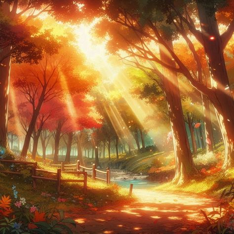 Anime Autumn, Anime Forest, Friendly Fox, Forest Background, Instagram Autumn, Forest Park, Autumn Forest, Shop Ideas, Pop Up Shop