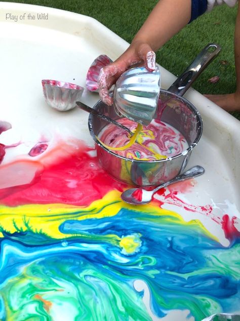 10 Cornflour Messy Play Activities *(Cornstarch) – Play of the Wild Cornflour Activities, Toddler Messy Play, Preschool Recipes, Messy Play Activities, Fun Experiments, Finger Gym, Making Fluffy Slime, Tuff Spot, Messy Crafts