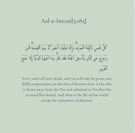 💚3:185 This ayah acts as a daily reminder that this world is a delusion and finite in nature ‘this dunya is nothing but a beautiful lie’ But the hereafter is forever #dailyreminder #islam #islamicquotes #life Dunya Is Nothing But A Beautiful Lie, A Beautiful Lie, A Daily Reminder, What Is Life About, Daily Reminder, In Nature, This World, Islamic Quotes, Acting