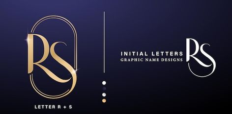 Initial letter r and s logo design with ... | Premium Vector #Freepik #vector #aesthetic #black #white #brand C Letter, Initials Logo Design, S Logo Design, Business Identity, Initials Logo, S Logo, Letter Logo Design, Aesthetic Black, Letter R