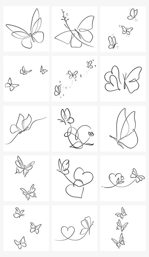 17 Minimalistic Butterfly Line Tattoo Designs (Free Download) | Inku Paw Tiny Tatooes Ideas Hand, 2 Butterfly Tattoo Stencil, Small Minimalist Butterfly Tattoo, Small Tattoo Sketch, Petite Butterfly Tattoo, Types Of Butterflies Tattoo, Small Tattoos Outline, Lined Butterfly Tattoo, Minimal Butterfly Tattoo Design