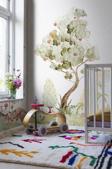 $201.60 Unicorn Mural, Nursery Accent Wall, Safari Wallpaper, Forest Mural, Nursery Mural, Murals For Kids, Iconic Wallpaper, Soft Pastel Colors, Wall Murals Painted