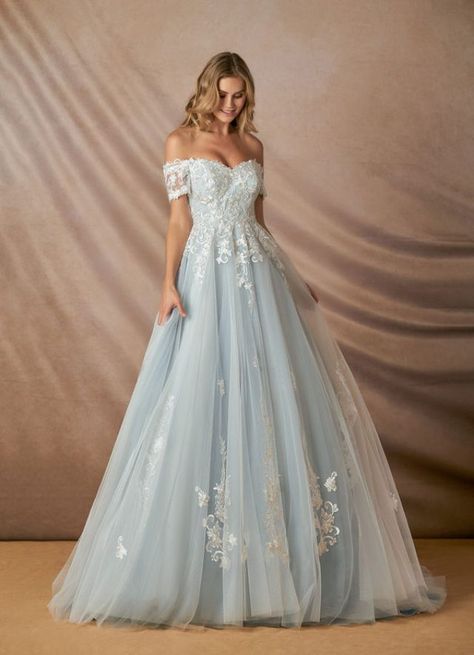 Light Blue Wedding Dress, Fairytale Gown, Gowns Elegant, Light Blue Wedding, Floral Wedding Dress, Blue Wedding Dresses, Tulle Ball Gown, Ball Gowns Evening, Traditional Wedding Dresses