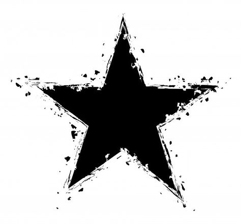 Vintage Star, White Star, Premium Vector, Black And White, White, Black