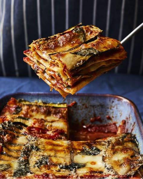 Summer vegetable lasagne Vegetarian Recipes Summer, Aubergine Lasagna, Lasagna Recipe Vegetarian, Summer Lasagna, Eggplant Lasagne, Summer Healthy Recipes, Veg Lasagne, Vegetable Lasagna Recipe, Veggie Lasagne