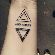 Set it off tattoo Why Worry Tattoo, Set It Off Band Tattoo, Worry Tattoo, Duality Symbol, Set It Off Band, Off Band, Good Tattoo Quotes, Tattoo Music, Why Worry