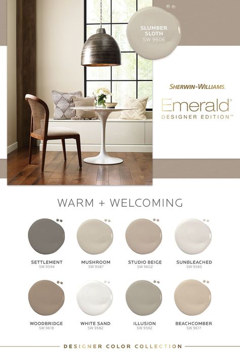 Transitional Style Color Palette, Neutral Room Paint Colors, Japandi Wall Paint Colors, Sherwin Williams Designer Colors, Beige Contrast Colors, Perfect Greige Sherwin Williams Living Room, Paint Colors For Home Sherwin Williams, Sw Taupe Paint Colors, Sherman Williams Neutral Colors