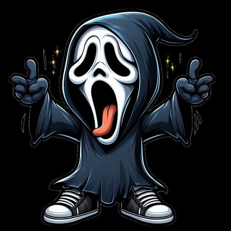 Scary Movie Dibujo, Chibi Ghostface, Horror Cartoon Characters, Baby Michael Myers, Cartoon Horror Characters, Cartoon Ghost Face, Ghostface Cartoon, Halloween Watch Face, Horror Icons Art