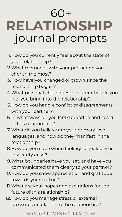 relationship journal prompts Journal Prompts On Relationships, Partner Journal Prompts, Journal Prompts For Intimacy, Relationship Journal Prompts, Couple Journal, Marriage Journal, Relationship Journal, Couples Journal, Journal Topics