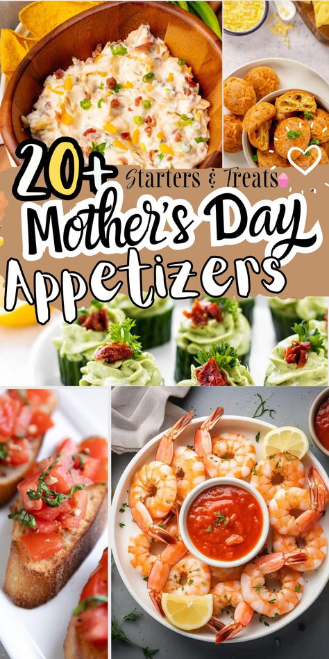 Are you looking for a delightful way to celebrate a Brunch or Mother's day lunch? Check out these 20+ Mother's day appetizers. Easy Mother’s Day Appetizer, Sides For Mother’s Day, Mother Day Appetizers, Appetizer For Mother’s Day, Mother’s Day Snack, Mothers Day Appetizers Appetizer Ideas, Mother’s Day Lunch Appetizer, Mother’s Day Dinner Appetizers, Mother’s Day Appetizers