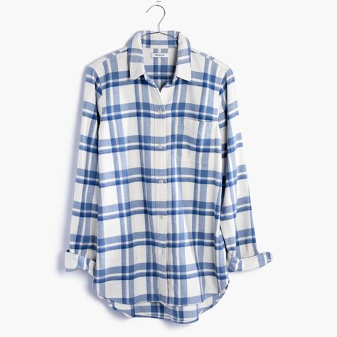 Our signature tomboy button-down in forever-perfect plaid flannel. Ex-boyfriend shirt, next-boyfriend attitude. <ul><li>True to size.</li><li>Cotton.</li><li>Machine wash.</li><li>Import.</li></ul> Boyfriend Plaid Shirt, Blue Flannel Shirt, Dr Shoes, Blue Button Up Shirt, Sock Outfits, Blue Flannel, Plaid Shirts, Blue Plaid Shirt, Pinterest Outfits