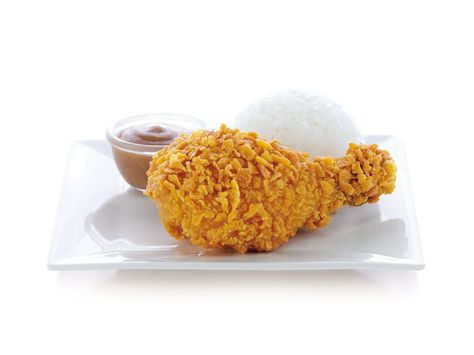 Chicken McDo with Rice  Restaurant: McDonald's Location: Philippines What am I eating? A piece of fried chicken served with rice (can also be ordered with spaghetti). Pie Restaurant, Beef Burgers Patties, Rice And Gravy, Mcdonalds Chicken, Pasta Restaurants, Dessert Restaurants, Spicy Cheese, Fast Food Items, Green Eating