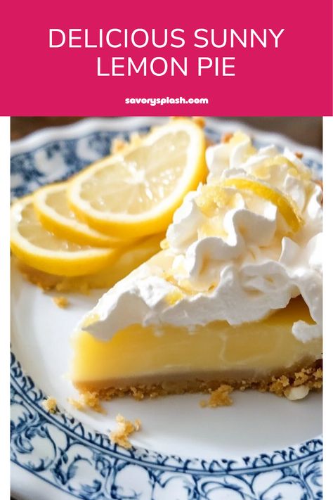 Craving something refreshing? Try our mouthwatering Sunny Lemon Dream Pie! This vibrant dessert boasts a zesty lemon filling perfectly balanced with a buttery crust, ideal for summer gatherings or a cozy night in. Perfect for picnics, parties, or just indulging yourself, this pie is both light and refreshing. Its easy-to-follow recipe will make you the star of your next dessert table. Sweeten your day with hints of citrus and cream – a delightful treat everyone will love! Bake it and watch it disappear! Lemon Pie Filling Recipes, Easy Lemon Pie, Dream Pie, Lemon Chiffon Pie, Lemon Pie Recipe, Lemon Cream Pies, Lime Tart, Lemon Pie Filling, Mini Pecan Pies