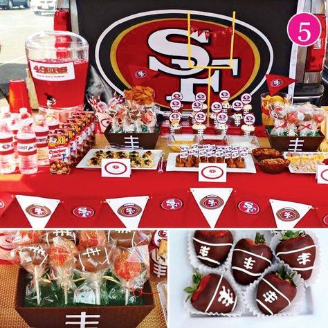 49ers Football Party, 49ers Birthday Party, 49ers Birthday, 49ers Party, Womens Event, Football Themed Party, Super Bowl Decorations, 49ers Super Bowl, Football Baby Shower